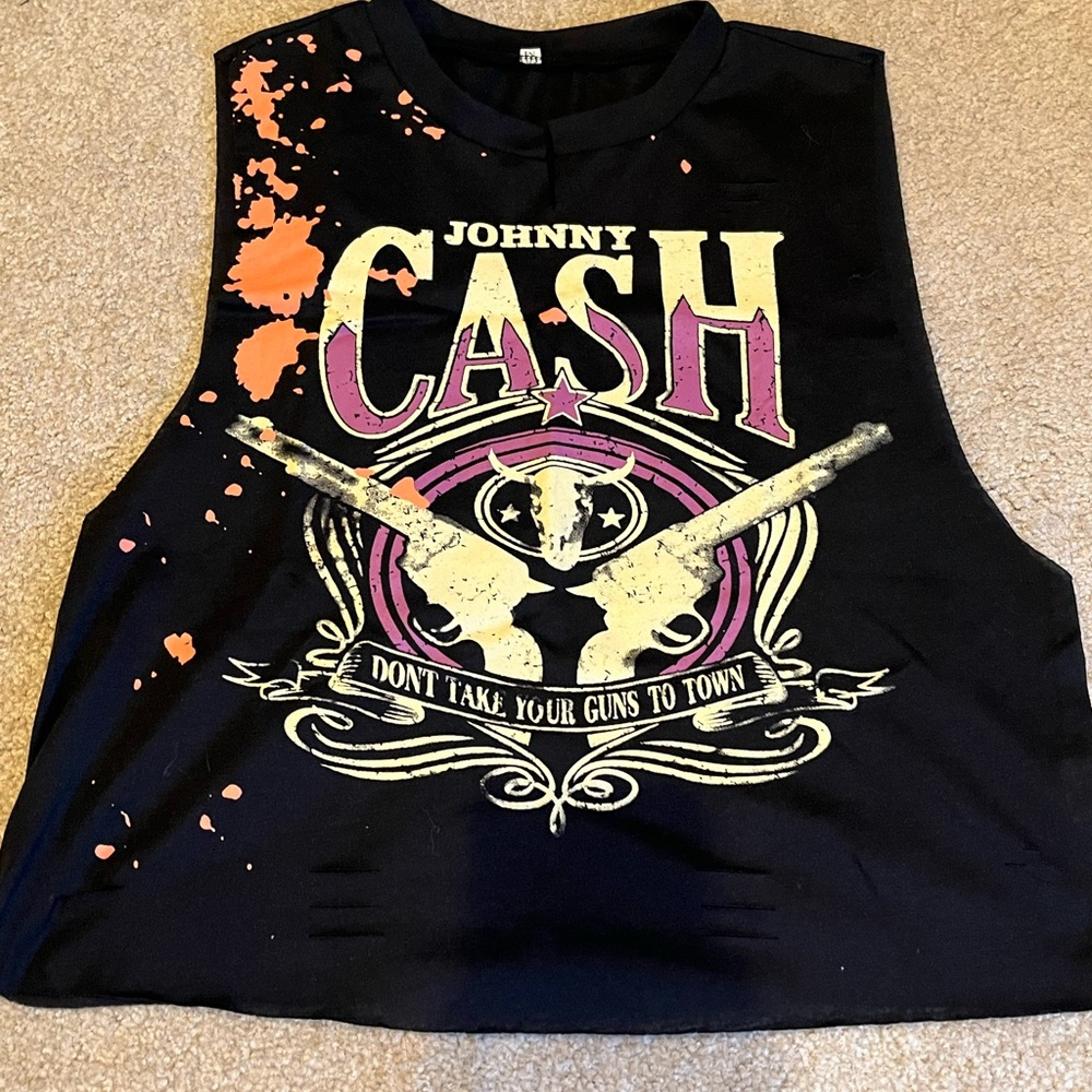 Johnny Cash cropped tank